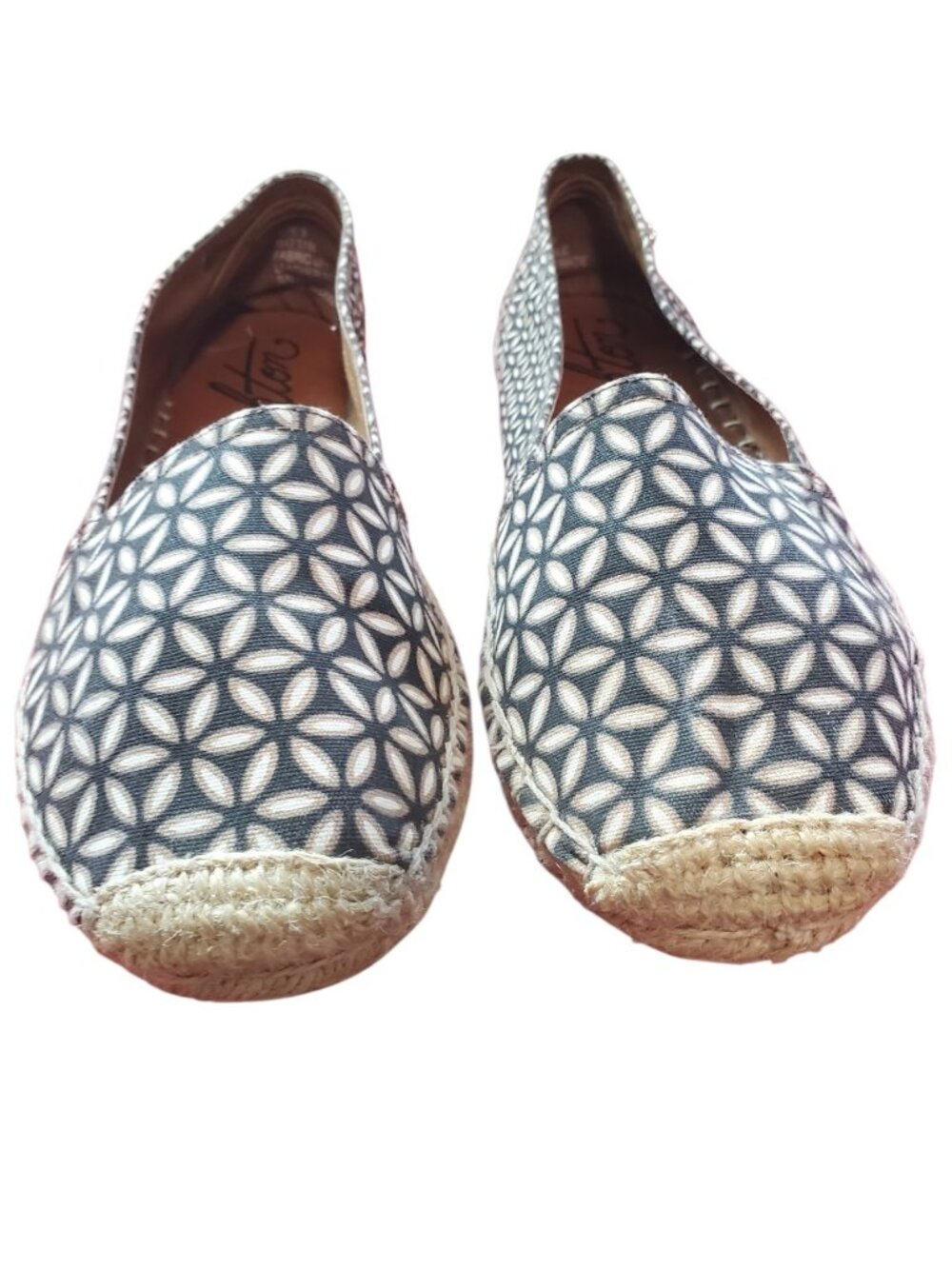 Brighton Womens Geometric Print Espadrille Flats Casual Slip-On Shoes Black SZ 9 - Picture 4 of 14